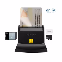 AISENS ASCR-SN04CSD-BK lecteur de contrôle d'accès Lecteur de commande d'accès USB Noir