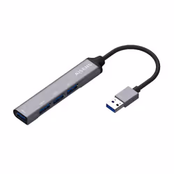 AISENS A106-0540, USB 3.2 Gen 1 (3.1 Gen 1) Type-A, USB 3.2 Gen 1 (3.1 Gen 1) Type-A, 5000 Mbit/s, Gris, Aluminium, 0,1 m