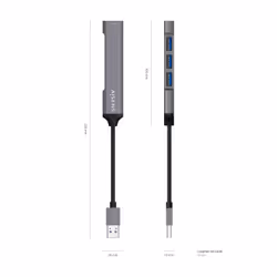AISENS A106-0540 hub & concentrateur USB 3.2 Gen 1 (3.1 Gen 1) Type-A 5000 Mbit/s Gris - Vue supplémentaire 4