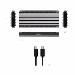 AISENS ASM2-RGB011GR Boîtier de disques de stockage Enceinte ssd Gris M.2 - Vue supplémentaire 4