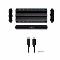 AISENS ASM2-RGB012B Boîtier de disques de stockage Enceinte ssd Noir M.2 - Vue supplémentaire 4