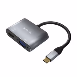 AISENS A109-0627, 0,15 m, USB Type-C, HDMI + VGA (D-Sub), Mâle, Femelle, Droit