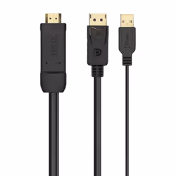 AISENS A122-0641, 1,8 m, HDMI Type A (Standard), DisplayPort + USB Type-A, Mâle, Mâle, Droit