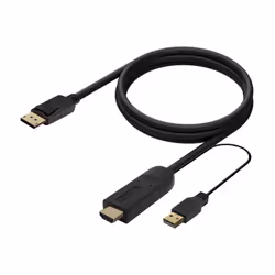AISENS A122-0641 câble vidéo et adaptateur 1,8 m HDMI Type A (Standard) DisplayPort + USB Type-A Noir