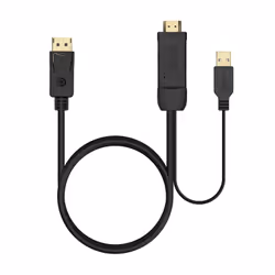 AISENS A122-0641 câble vidéo et adaptateur 1,8 m HDMI Type A (Standard) DisplayPort + USB Type-A Noir