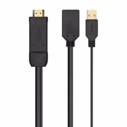 AISENS A122-0642, 0,1 m, HDMI Type A (Standard), DisplayPort + USB Type-A, Mâle, Mâle/Femelle, Droit