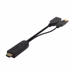 AISENS A122-0642 câble vidéo et adaptateur 0,1 m HDMI Type A (Standard) DisplayPort + USB Type-A Noir