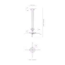 AISENS CP04TSRE-133 support pour projecteurs Plafond Blanc - Vue supplémentaire 5