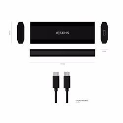 AISENS ASM2-017B Boîtier de disques de stockage Enceinte ssd Noir M.2