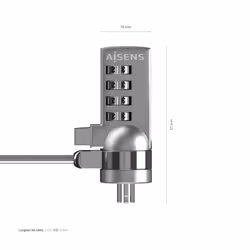 AISENS ASLK-D40N01-SL câble antivol Argent 1,5 m