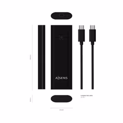 AISENS ASM2-020B Boîtier de disques de stockage Enceinte ssd Noir M.2