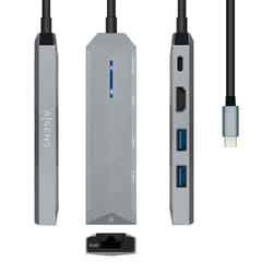 AISENS ASUC-5P003-GR station d'accueil Avec fil USB 3.2 Gen 1 (3.1 Gen 1) Type-C Gris