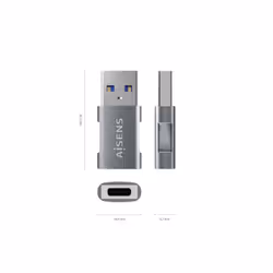 AISENS A108-0655 changeur de genre de câble USB C USB A Gris