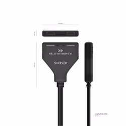 AISENS A123-0654 répartiteur vidéo HDMI 2x HDMI - Vue supplémentaire 4