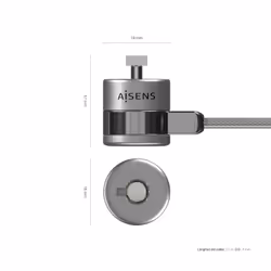 AISENS ASLK-D40K02-SL câble antivol Argent 1,5 m