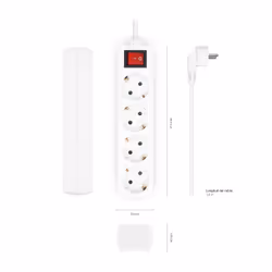 AISENS A154-0649 multiprise 1,4 m 4 sortie(s) CA Intérieure Blanc
