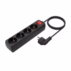 AISENS A154-0650 multiprise 1,4 m 4 sortie(s) CA Intérieure Noir