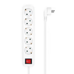 AISENS A154-0651 multiprise 1,4 m 5 sortie(s) CA Intérieure Blanc