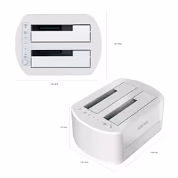 AISENS ASDS-D02W Station d'accueil de disques de stockage USB 3.2 Gen 1 (3.1 Gen 1) Type-B Blanc - Vue supplémentaire 4