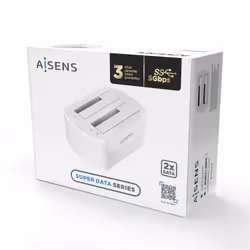 AISENS ASDS-D02W Station d'accueil de disques de stockage USB 3.2 Gen 1 (3.1 Gen 1) Type-B Blanc - Vue supplémentaire 5