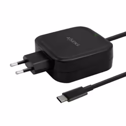 AISENS ASCH-1PD65WL-BK chargeur d'appareils mobiles Caméra Numérique, Téléphone portable, Smartphone, Tablette Noir Secteur Intérieure