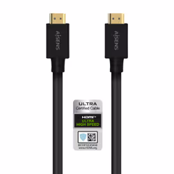 AISENS A150-0680, 5 m, HDMI Type A (Standard), HDMI Type A (Standard), Compatibilité 3D, 48 Gbit/s, Noir