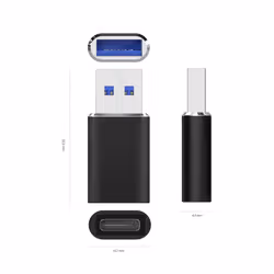 AISENS A108-0678 changeur de genre de câble USB Type-C USB Type-A Noir