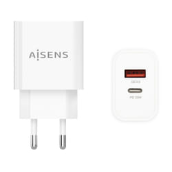 AISENS A110-0681 chargeur d'appareils mobiles Caméra Numérique, Téléphone portable, Ordinateur portable, Smartphone, Tablette Blanc Secteur Charge rapide Intérieure