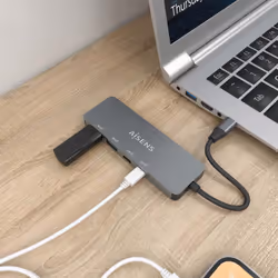 AISENS A109-0694 hub & concentrateur USB 3.2 Gen 2 (3.1 Gen 2) Type-C 10000 Mbit/s Gris - Vue supplémentaire 4