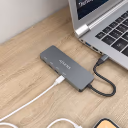 AISENS A109-0695 hub & concentrateur USB 3.2 Gen 2 (3.1 Gen 2) Type-C 10000 Mbit/s Gris - Vue supplémentaire 4