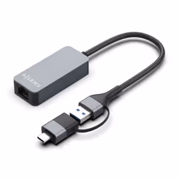 AISENS A109-0710, Avec fil, USB Type-A/USB Type-C, Ethernet, 2500 Mbit/s, Gris