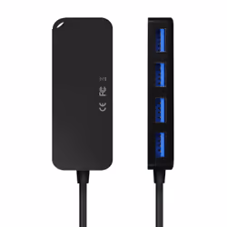 AISENS A106-0713 hub & concentrateur USB 3.2 Gen 1 (3.1 Gen 1) Type-A 5000 Mbit/s Noir