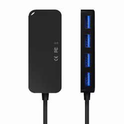 AISENS A106-0714 hub & concentrateur USB 3.2 Gen 1 (3.1 Gen 1) Type-A 5000 Mbit/s Noir