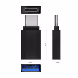 AISENS A108-0717 changeur de genre de câble USB-C USB-A Noir