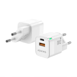 AISENS ASCH-20W2P002-W chargeur d'appareils mobiles Universel Blanc Secteur Charge rapide Intérieure