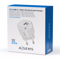 AISENS ASCH-20W2P002-W chargeur d'appareils mobiles Universel Blanc Secteur Charge rapide Intérieure - Vue supplémentaire 4