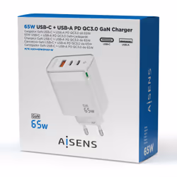 AISENS ASCH-65W3P007-W chargeur d'appareils mobiles Universel Blanc Secteur Charge rapide Intérieure - Vue supplémentaire 4