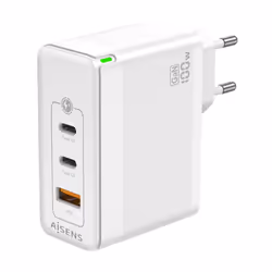 AISENS ASCH-100W3P008-W chargeur d'appareils mobiles Universel Blanc Secteur Charge rapide Intérieure