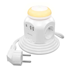 AISENS ASPS-2A1CLPQ02-W multiprise 1,8 m 4 sortie(s) CA Intérieure Blanc