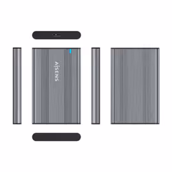 AISENS ASE-2526GR Boîtier de disques de stockage Boîtier HDD Gris 2.5" Alimenté par port USB