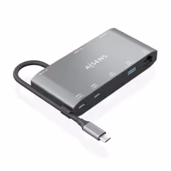AISENS ASUC-8P010-GR, Avec fil, USB 3.2 Gen 1 (3.1 Gen 1) Type-C, 100 W, 10,100,1000 Mbit/s, IEEE 802.3, IEEE 802.3ab, IEEE 8 ...