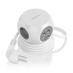 AISENS ASPS-2A2C04-W multiprise 1,4 m 3 sortie(s) CA Intérieure Blanc