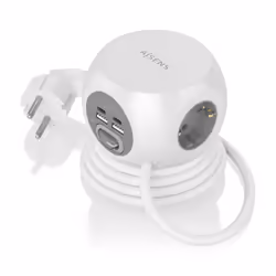 AISENS ASPS-2A2C04-W multiprise 1,4 m 3 sortie(s) CA Intérieure Blanc