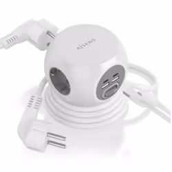 AISENS ASPS-2A2C04-W multiprise 1,4 m 3 sortie(s) CA Intérieure Blanc