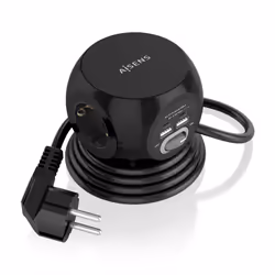 AISENS ASPS-2A2C05-BK, 1,4 m, Intérieure, Type F, Type F, Courbe, 1,5 mm²