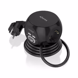 AISENS ASPS-2A2C05-BK multiprise 1,4 m 3 sortie(s) CA Intérieure Noir
