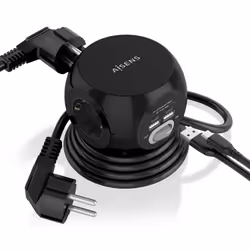 AISENS ASPS-2A2C05-BK multiprise 1,4 m 3 sortie(s) CA Intérieure Noir