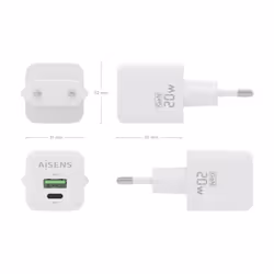 AISENS ASCH-20W2P010-W chargeur d'appareils mobiles Universel Blanc Secteur Charge rapide Intérieure - Vue supplémentaire 4