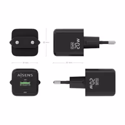 AISENS ASCH-20W2P011-BK chargeur d'appareils mobiles Universel Noir Secteur Charge rapide Intérieure - Vue supplémentaire 4