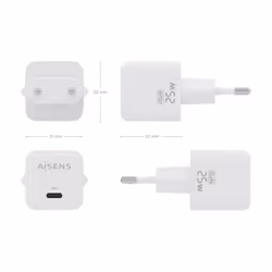 AISENS ASCH-25W1P012-W chargeur d'appareils mobiles Universel Blanc Secteur Charge rapide Intérieure - Vue supplémentaire 4